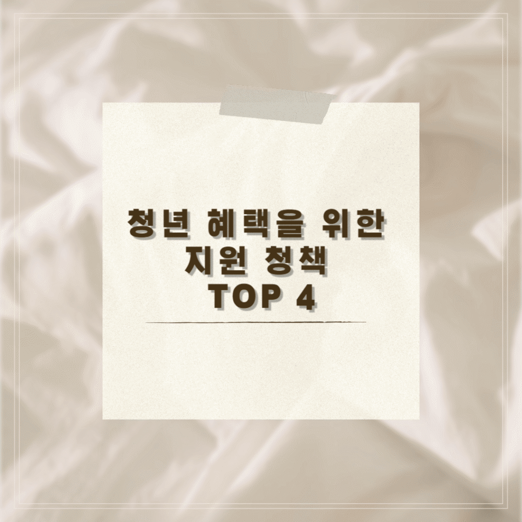 청년 혜택을 위한 지원 청책 TOP 4